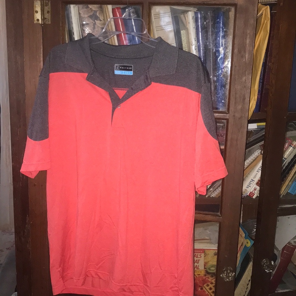 Orange and grey polo